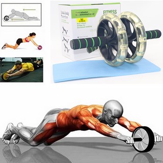 Con Lăn Tập Bụng 2 Bánh – Kèm Thảm Lót – Bộ Con Lăn Tập Cơ Bụng 6 Múi