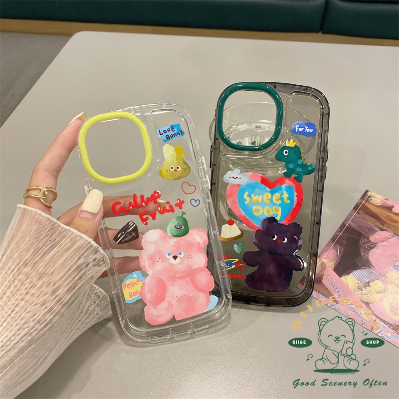 Ốp Điện Thoại TPU Hình Gấu Màu Nước Cho Iphone 13 12 / 11 Pro Max / Mini Xs Max Xr