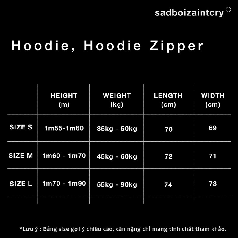 [Mã SKAMA06 giảm 8% TỐI ĐA 50K đơn250K] Áo Sadboizvibes Hoodie Zipper | BigBuy360 - bigbuy360.vn