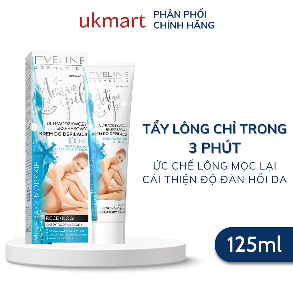 Kem Tẩy Lông Eveline Ba Lan Active Epil Từ Khoáng Chất Biển Cho Mọi Loại Da 125ml