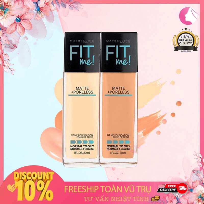 KEM NỀN MAYBELLINE MỊN NHẸ KIỀM DẦU CHỐNG NẮNG 30ML FIT ME MATTE PORELESS FOUNDATION SPF22