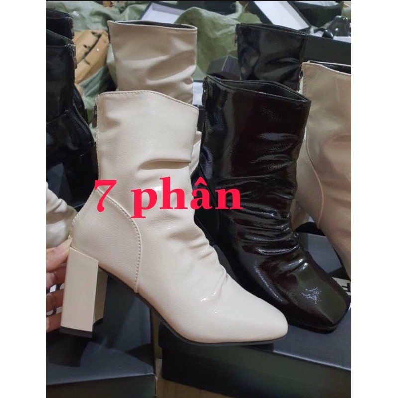 Bốt nhăn  da bóng cao  cổ 2 màu  (ảnh thật) | BigBuy360 - bigbuy360.vn