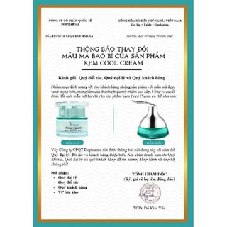 DR.LACIR COOL CREAM  mẫu mới ( kem trắng da chống nắng vật lý)