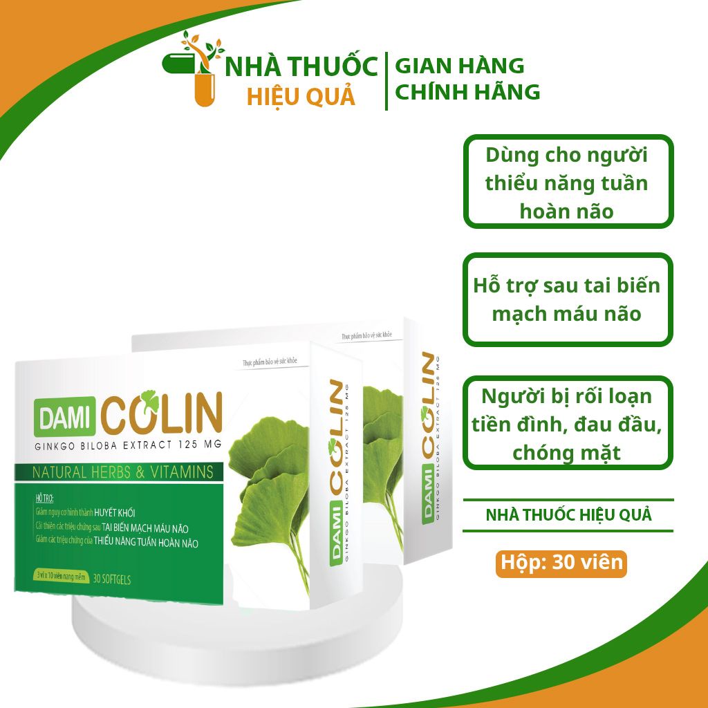 Hoạt huyết dưỡng não Dami Colin Giảm nguy cơ huyết khối, tai biến, cải thiện rối loạn tiền đình I Hàng chính hãng