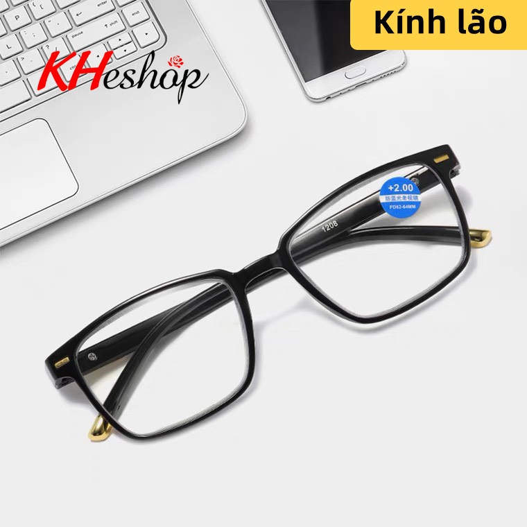 Kính lão gọng Hàn Quốc cổ điển có độ phân giải cao tròng vuông mã Y1208