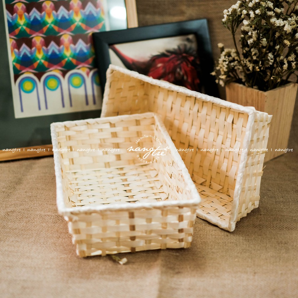 Khay tre đan gói quà, Khay tre chữ nhật