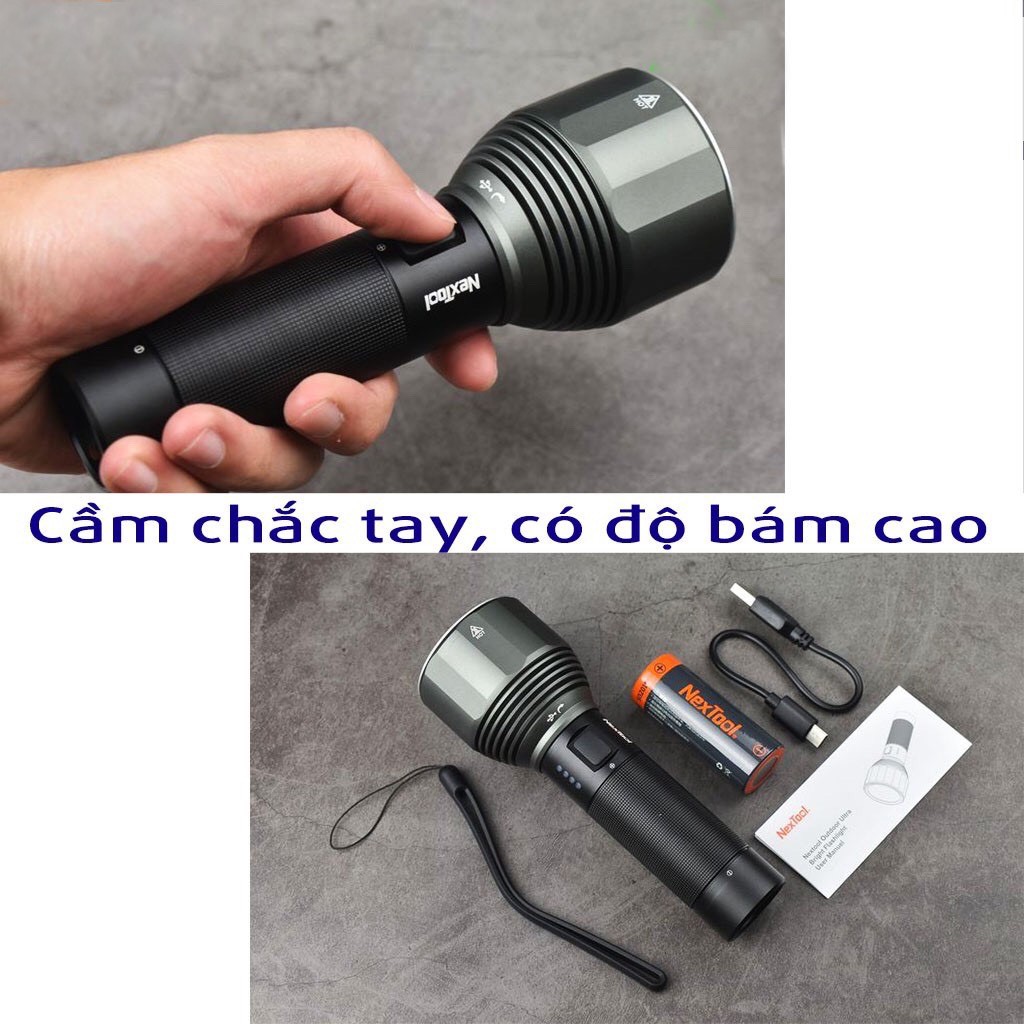 Đèn Pin  Xiaomi Nextool Flashlight ZES0417 và NE20030 Siêu Sáng Chống Nước IPX7 Chiếu Sáng 380m 2000lm