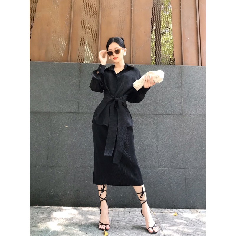 VELLE DESIGN áo sơ mi tơ ý rosa