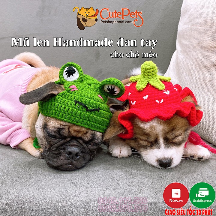 Mũ len đan tay Handmade cho chó mèo - Có nhận đặt theo yêu cầu - Cutepets