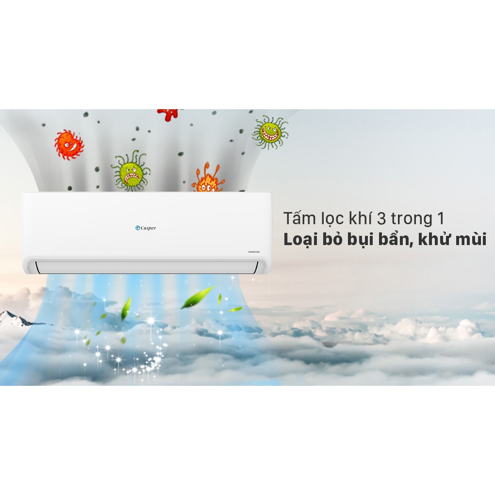 Điều hòa Casper Inverter 1 HP GC-09IS32 Mới 2021 9000 BTU, điều hòa thái lan giá rẻ.