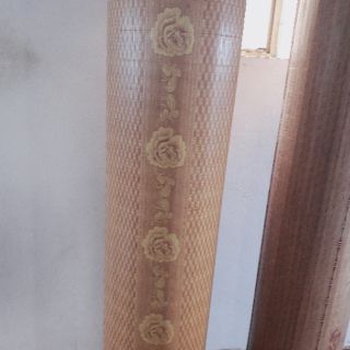 Chiếu trúc tăm vân gỗ đế lụa  - TGS23