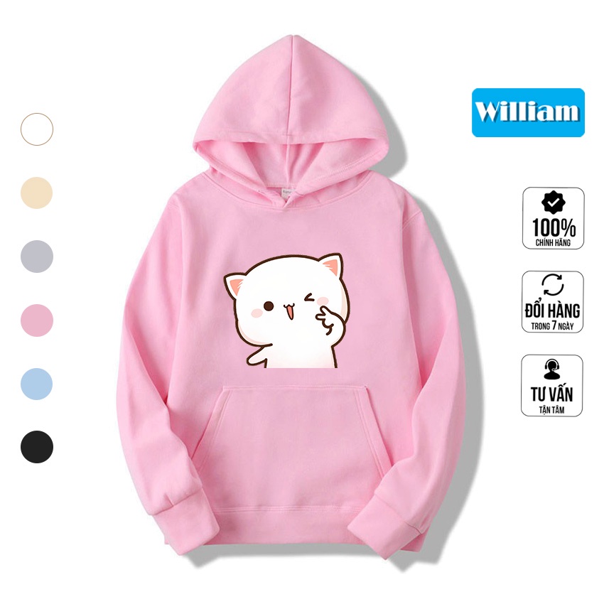 Áo hoodie nam nữ hình Mèo dễ thương chất nỉ bông dày dặn, in Pet cao cấp William - DS211