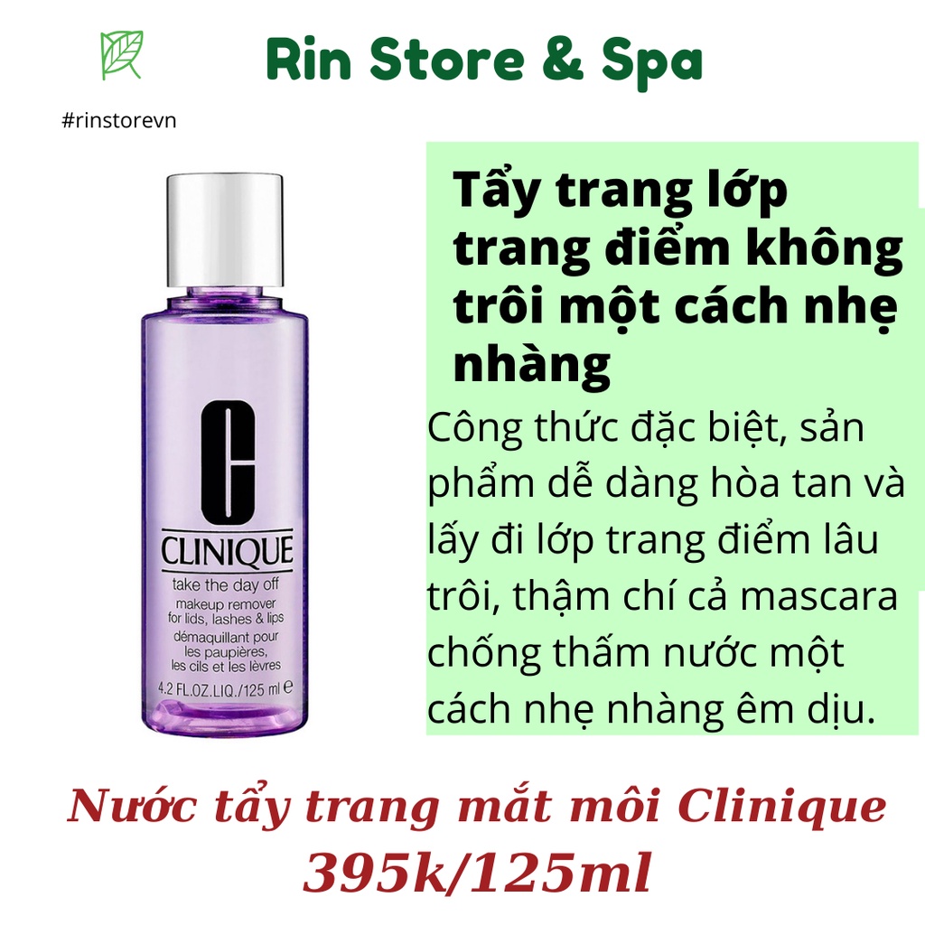 Nước tẩy trang chuyên dụng mắt môi Clinique Take The Day Off Makeup Remover 125ml