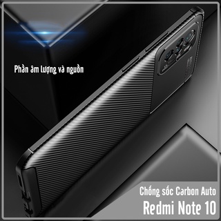 Ốp lưng cho Xiaomi Redmi Note 10 chống sốc Carbon Auto Focus