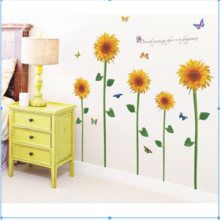 Decal trang trí tường-Hoa Hướng Dương  mẫu mới