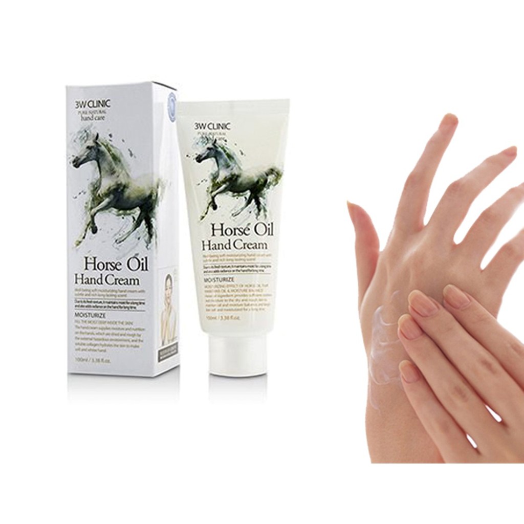 Kem Dưỡng Da Tay Dầu Ngựa 3W Clinic Horse Oil Hand Cream 100ml