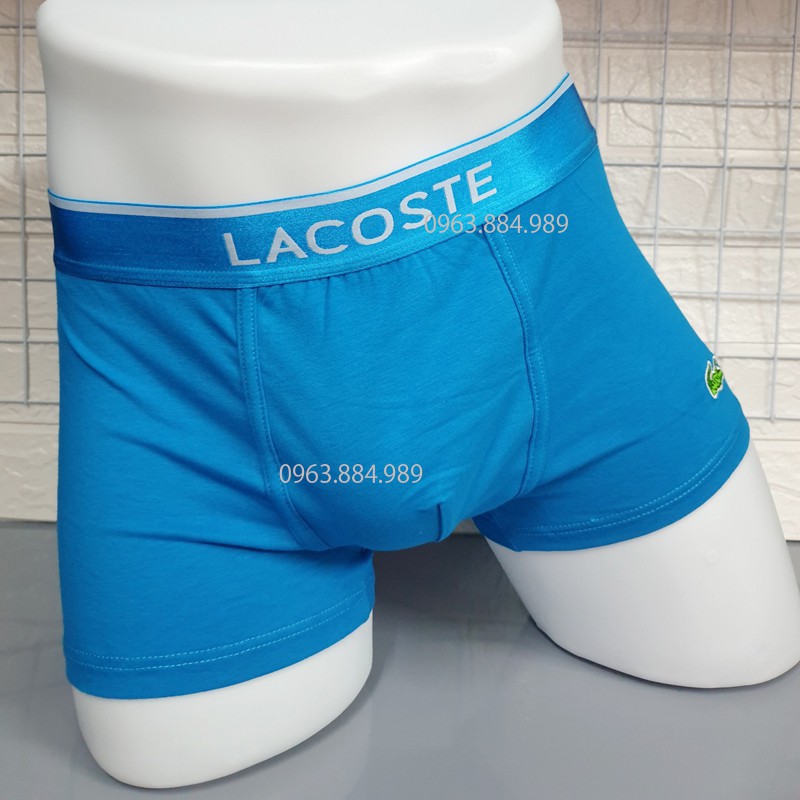 Quần lót boxer CA.01 trắng chất cotton đẹp, cạp xanh thêu cá đẹp