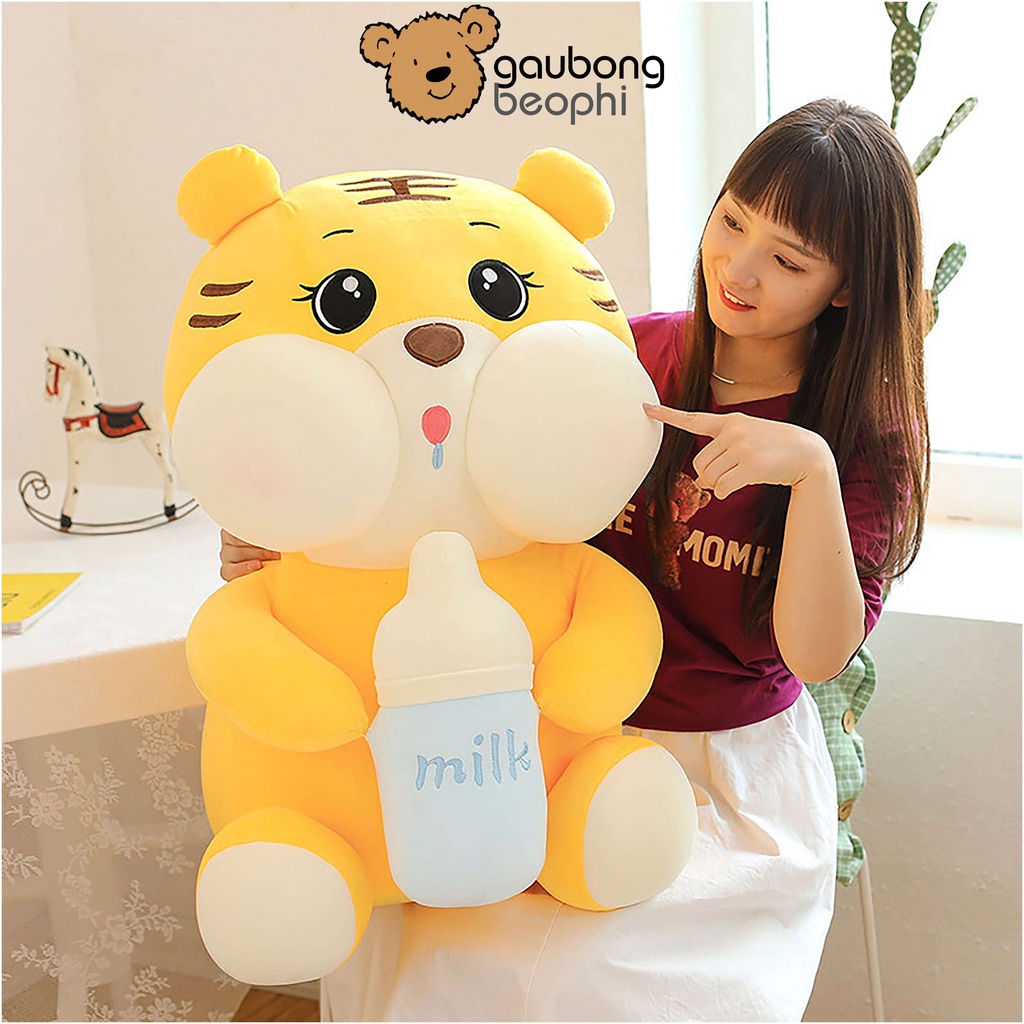 Gấu bông to Hổ ôm bình sữa Tiktok nhồi bông - nhiều size -🛡𝑯𝒂̀𝒏𝒈 𝑪𝒂𝒐 𝑪𝒂̂́𝒑🛡,gối ôm hình thú nhồi bông cute - gaubongbeop
