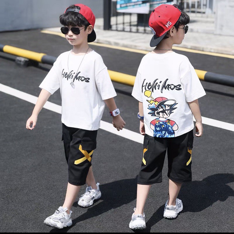 Bộ đồ bé trai Con Xinh cotton HIPHOP set quần áo trẻ em từ 5 đến 14 tuổi