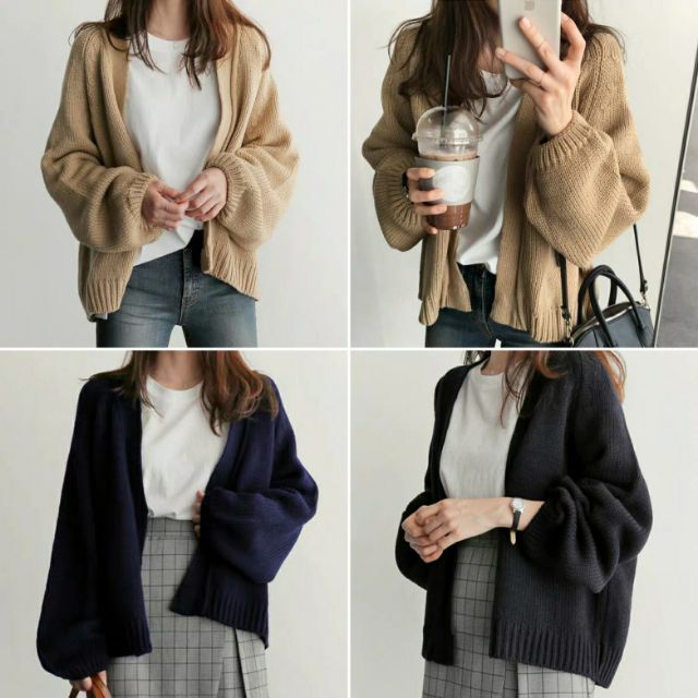 Áo cardigan len dày