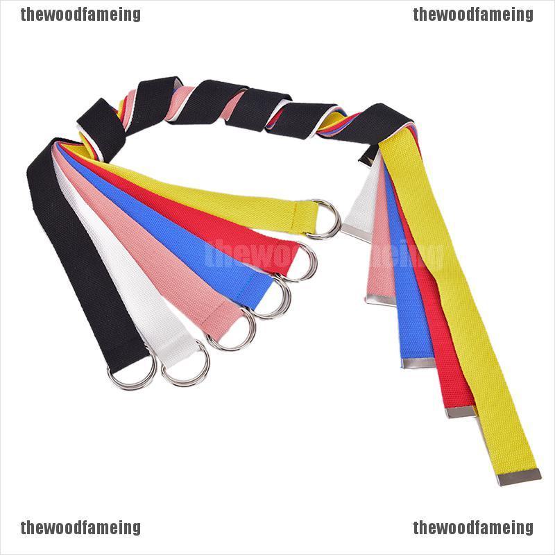 (meing)Unisex Casual Double D-Rings Nylon Canvas Stripes Buckle Waistband Outdoor Belts #2