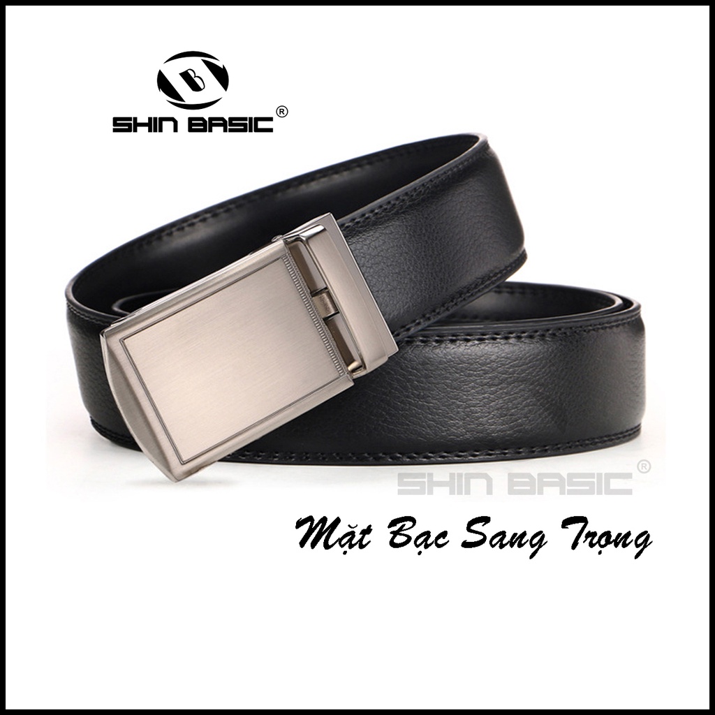 Dây Thắt Lưng, Nịt Nam Da Bò Cao Cấp - ShinBasic, Bảng Khoá Tự Động, Thời Trang Công Sở,  BELTS21BAS13-2