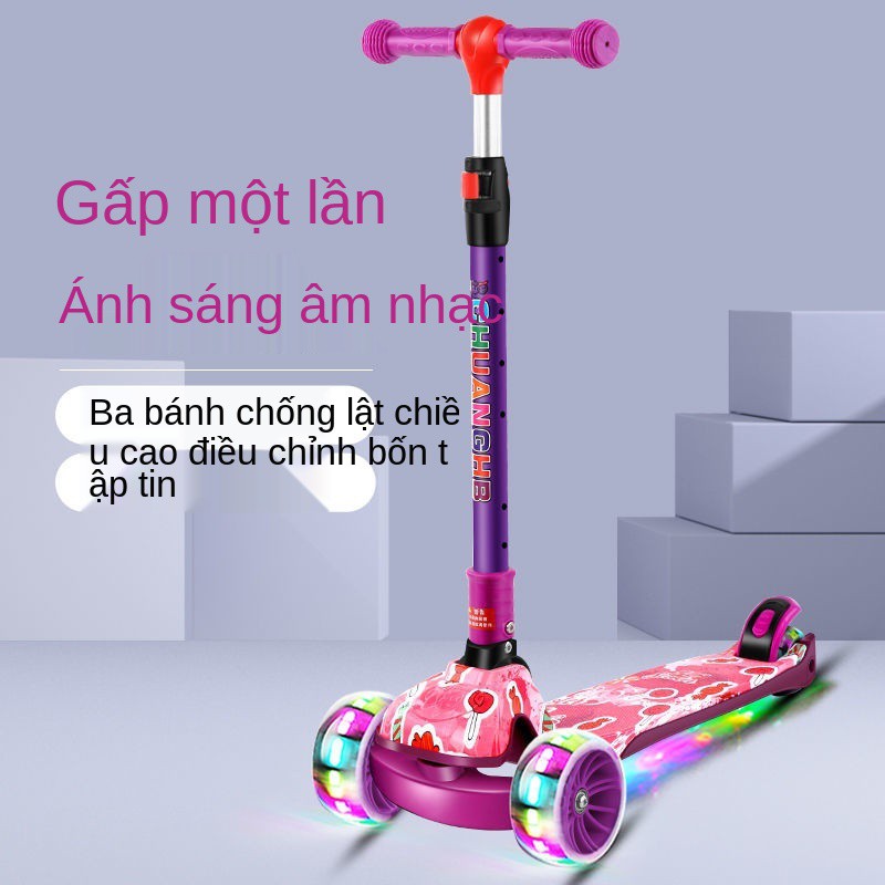 Xe trượt cao đồng hồ dành cho trẻ em chính hãng thương hiệu lớn mới 3-14 tuổi có nhạc gấp bánh nhấp nháy