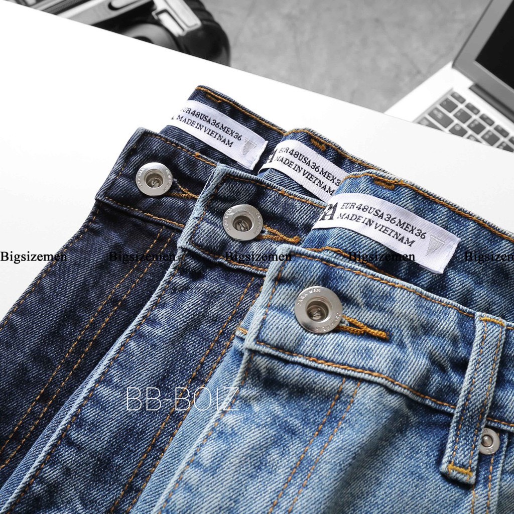 Quần jean nam thời trang bigsize MALTRIK, quần bò nam cỡ lớn size &lt; 130kg - Trơn