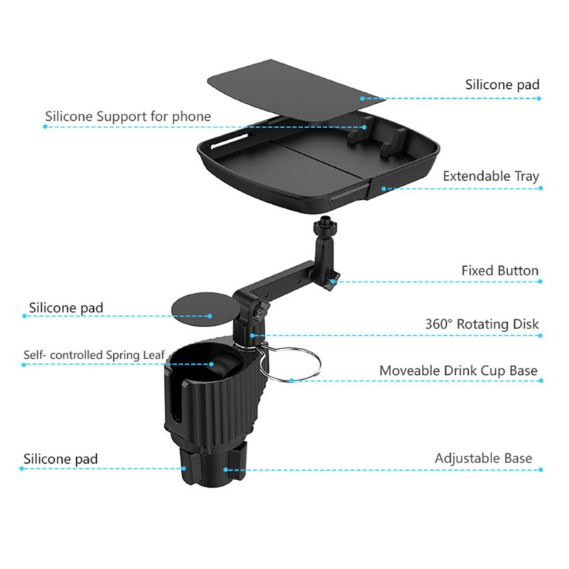 Giá Đỡ Ly Xoay 360 Độ Tiện Dụng Cho Xe Hơi° Đế Xoay Tự Động Cho Cốc Nước Xe Hơi Có Thể Điều Chỉnh