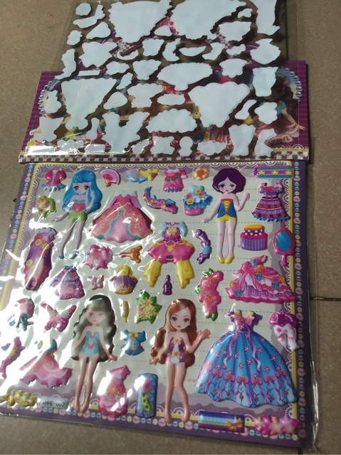 Set hình dán 2 lớp người mẩu& có vương niệm