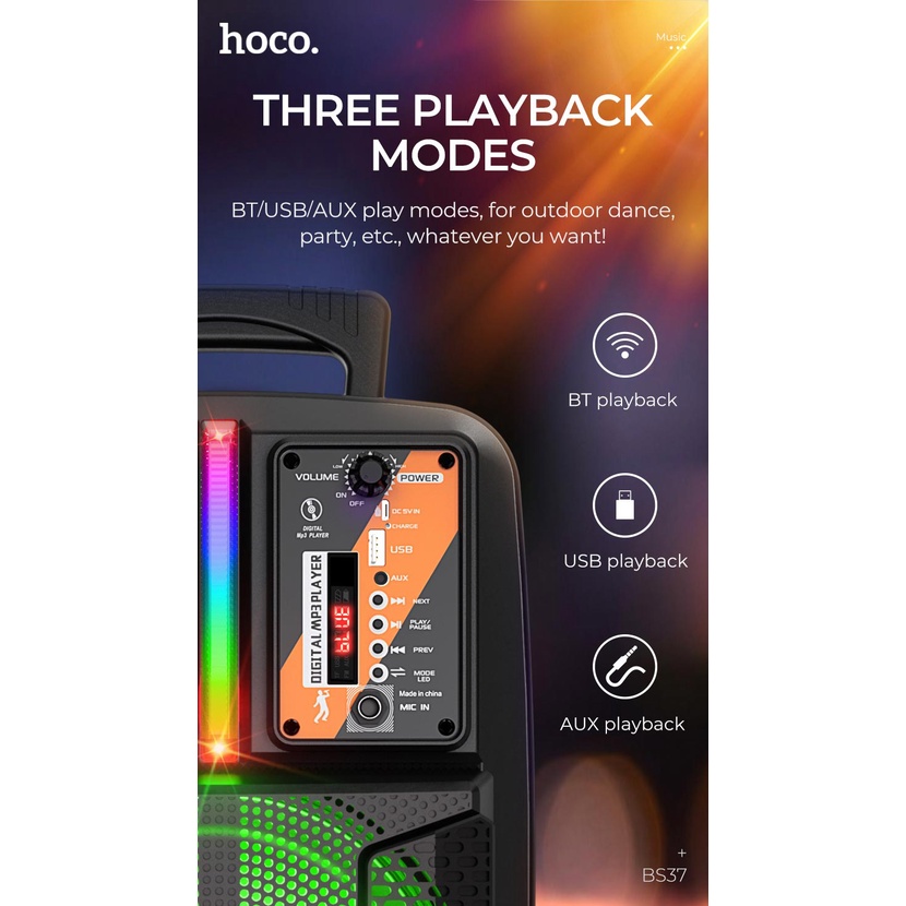 Loa Bluetooth Kèm Micro Hoco Bs37 - Âm Thanh Đỉnh Cao Tiện Lợi - BẢO HÀNH CHÍNH HÃNG