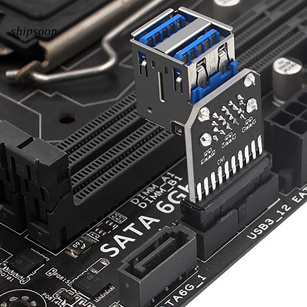Bo Mạch Chủ Chuyển Đổi USB3.0 19 / 20 Pin Sang Usb 3.0 Kép Cho Máy Tính Để Bàn