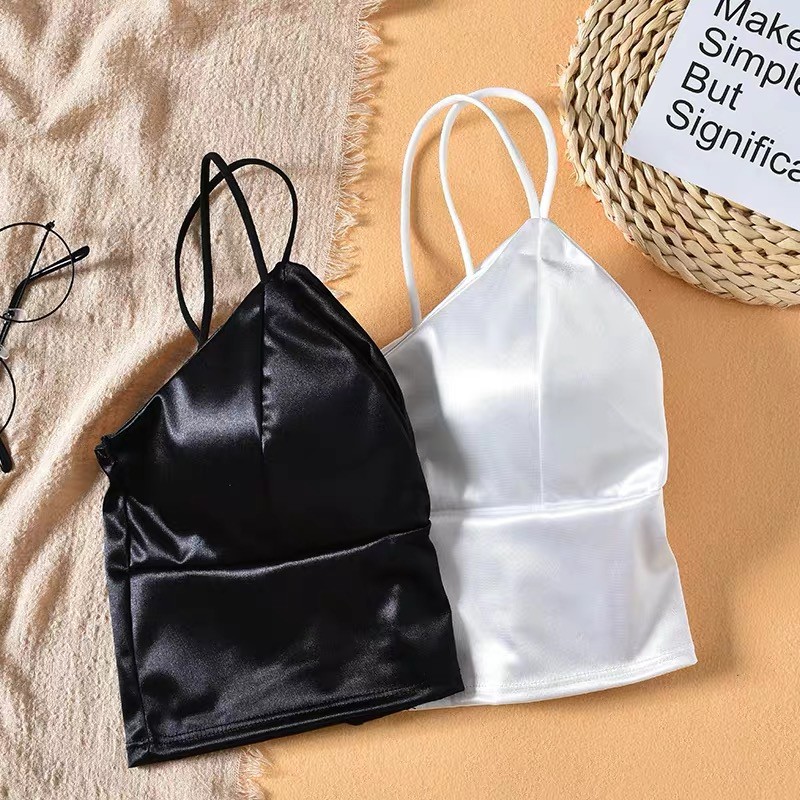 Áo Bra Lụa Basic 2 Dây Cá Tính Gợi Cảm Freesize Mã BR264