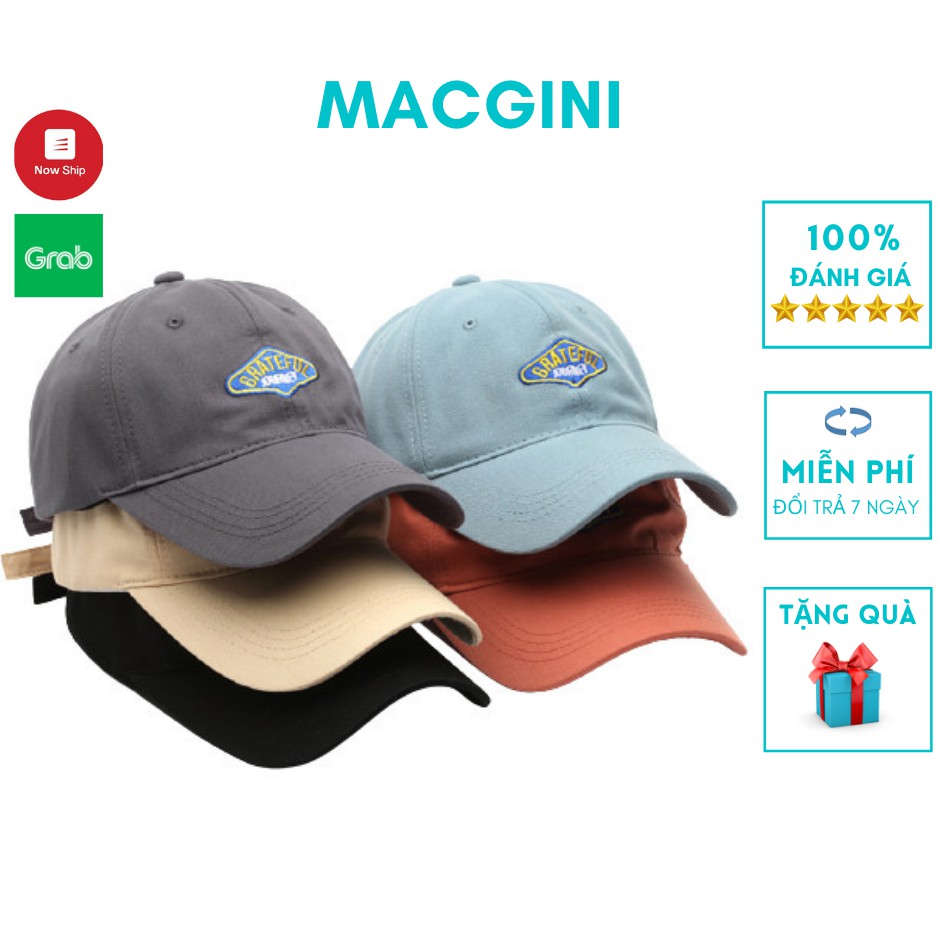 Mũ lưỡi trai MACGINI GRATEFUL mềm cao cấp, thấm hút mồ hôi thoáng khí kháng khuẩn kiểu BASIC Hàn Quốc nhiều màu