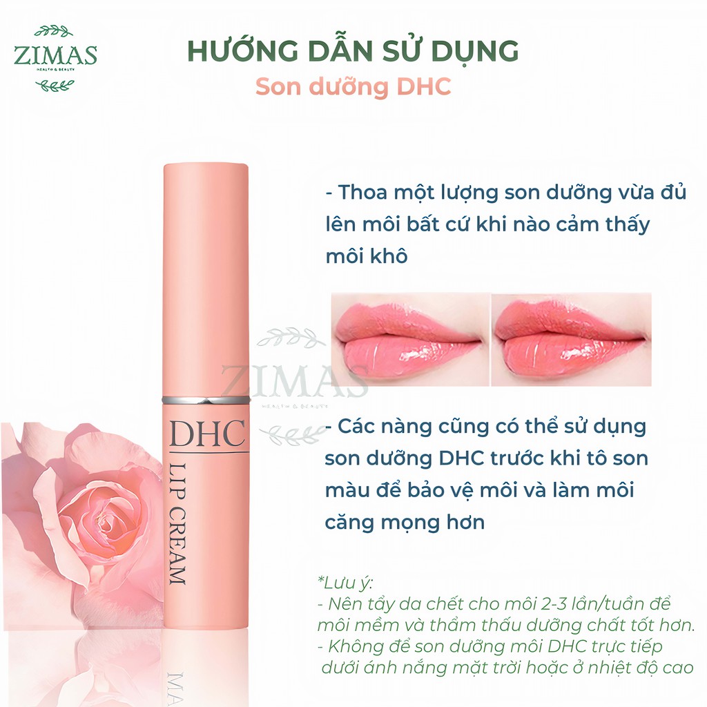 Son dưỡng môi không màu DHC Lip Cream Nhật Bản son dưỡng hồng ẩm mềm mịn giảm thâm khô môi bổ sung vitamin E dầu olive