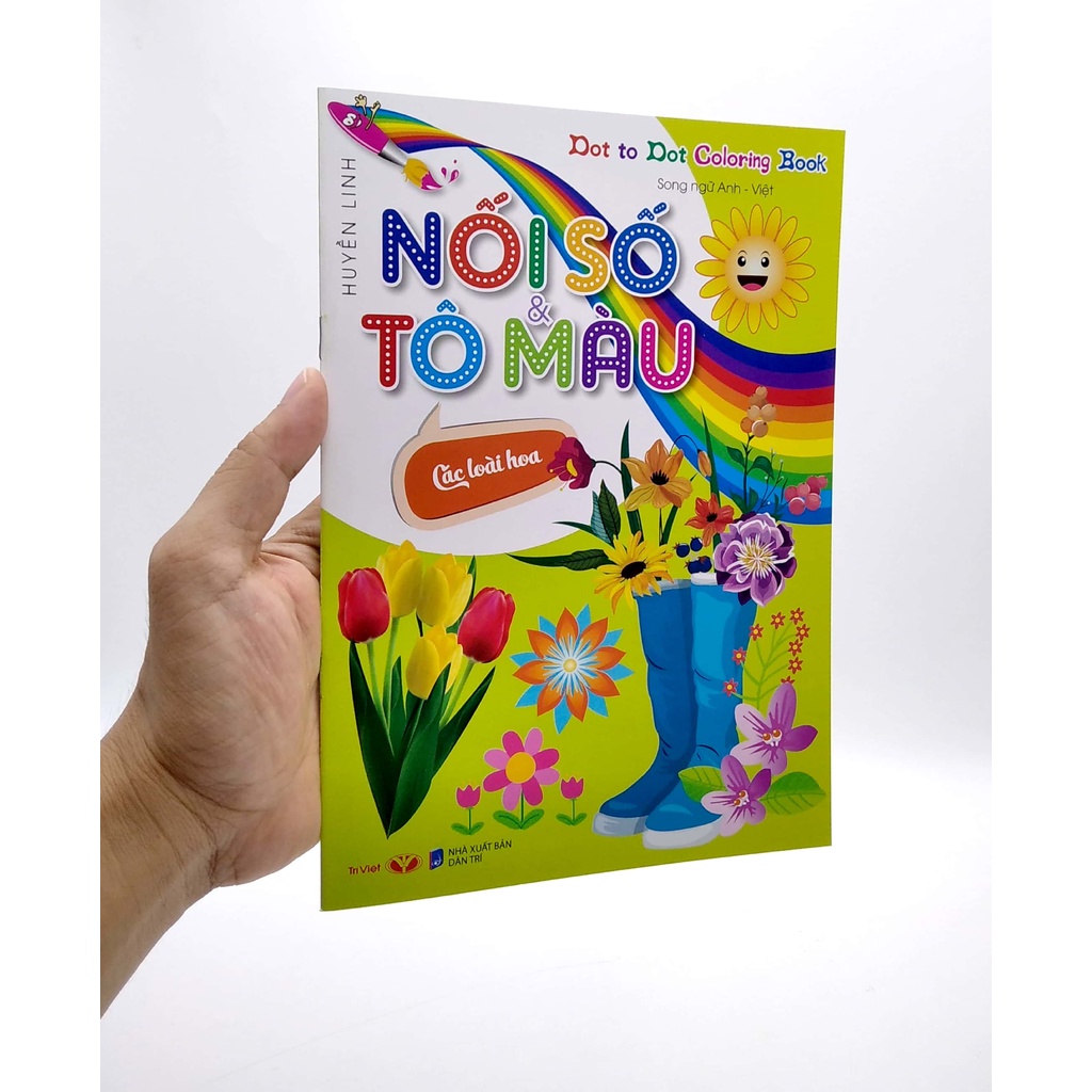 Sách Dot To Dot Coloring Book - Nối Số &amp; Tô Màu - Các Loài Hoa