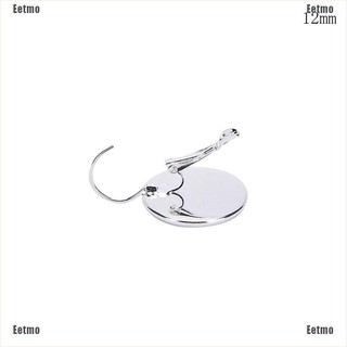 (Eetmo) 10Pcs 10-20Mm Diy Silver Plated Brass Earring Hooks Blanks Earring Base Backs