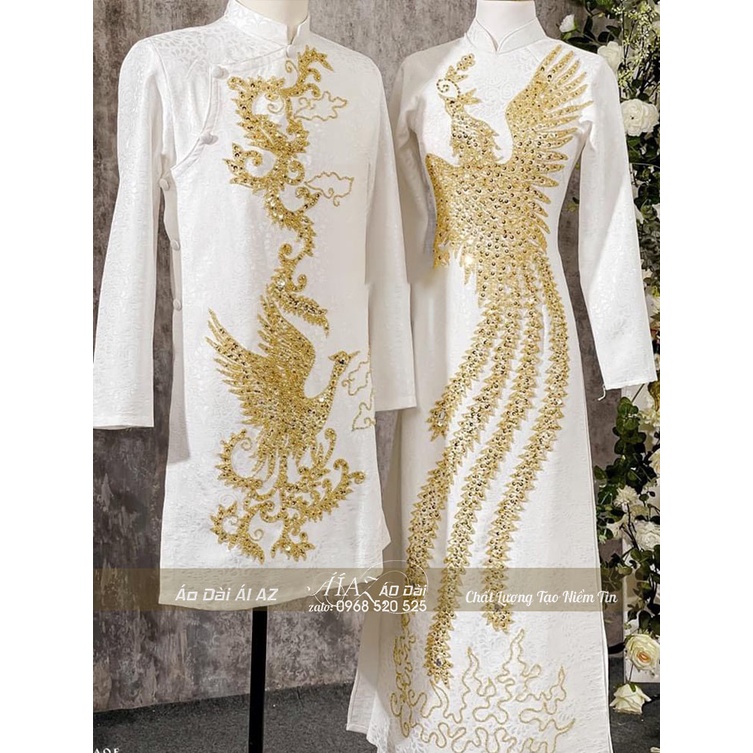 Áo Dài Cô Dâu Chú Rể Cưới Hỏi Cặp AZ001