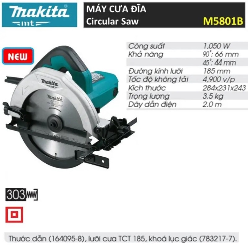 Máy Cưa Đĩa 185 mm MAKITA M5801B - Chính Hãng