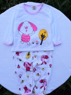 Bộ dài cotton giấy cài vai
