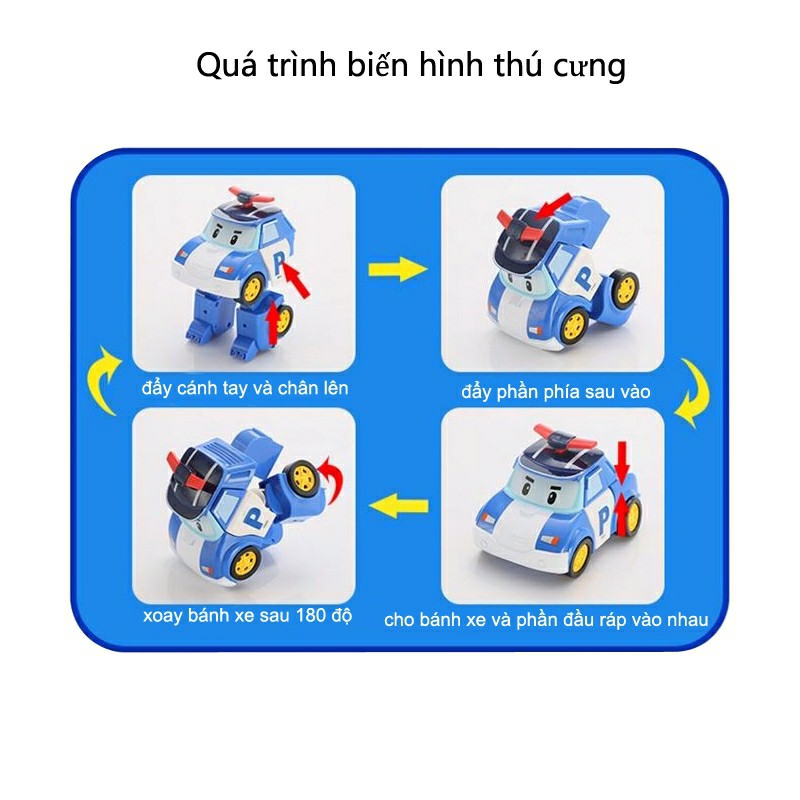 Đồ chơi LEGO biến hình biệt đội Robocar Poli 2 trong 1 cho bé cao cấp