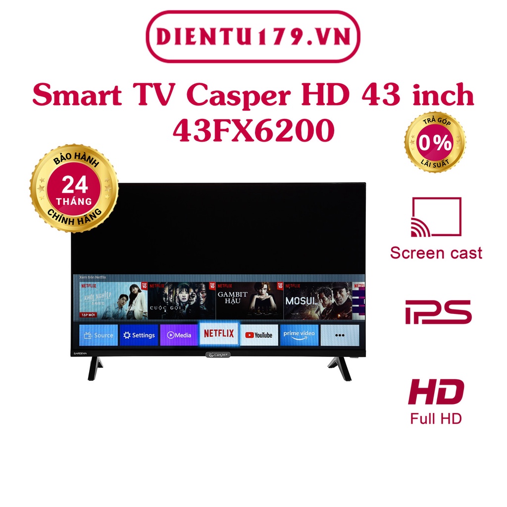 Smart Tivi Casper 32 inch 43FX6200 - BH chính hãng 24 tháng