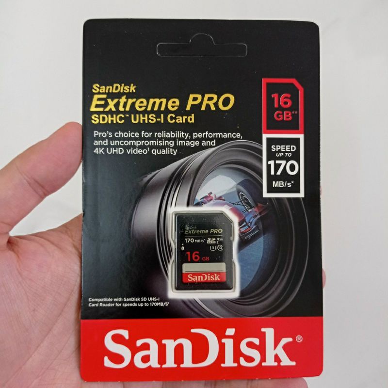 Thẻ nhớ máy ảnh Sandick Extreme PRO 128GB 64GB 32GB 16GB U3  upto 170MB/s chụp tốc độ cao và quay video 4K