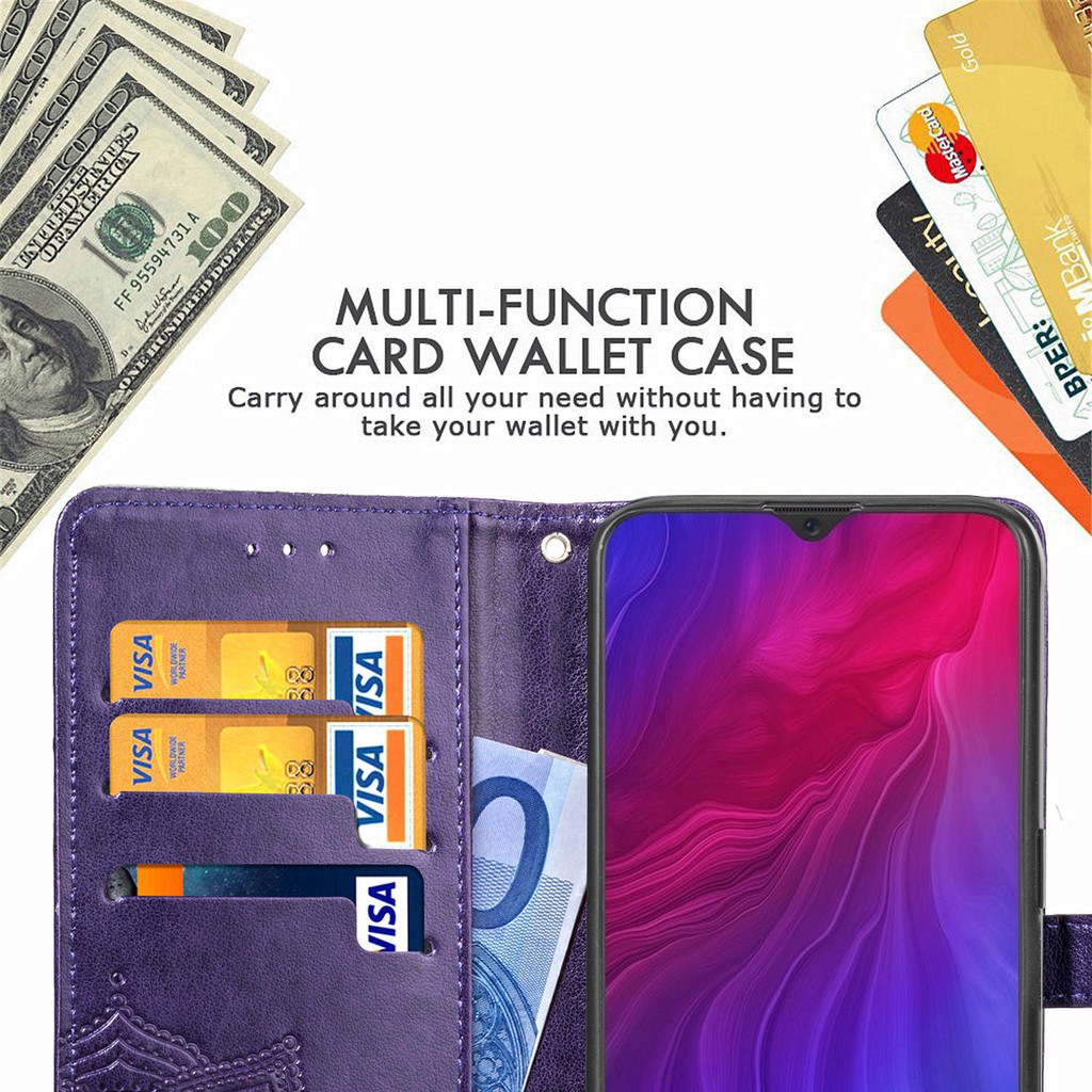 Bao da PU nắp lật dạng ví đựng thẻ và giá đỡ chuyên dụng cho OPPO Reno A Z Realme 6 C3 5 Pro Q | BigBuy360 - bigbuy360.vn