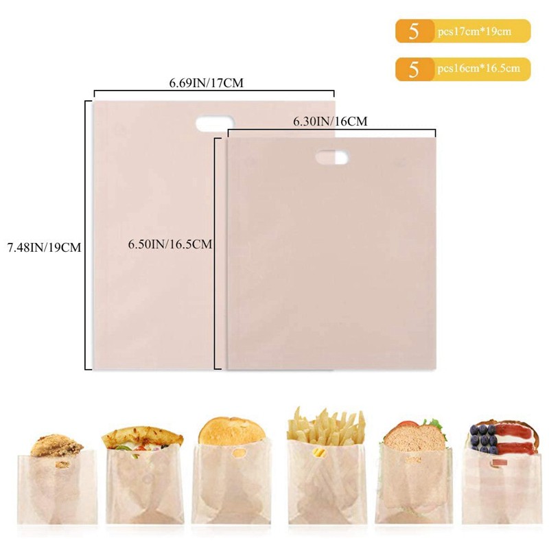 10PCS Reusable Toaster Bags Non-Stick Sandwich Toaster Bags