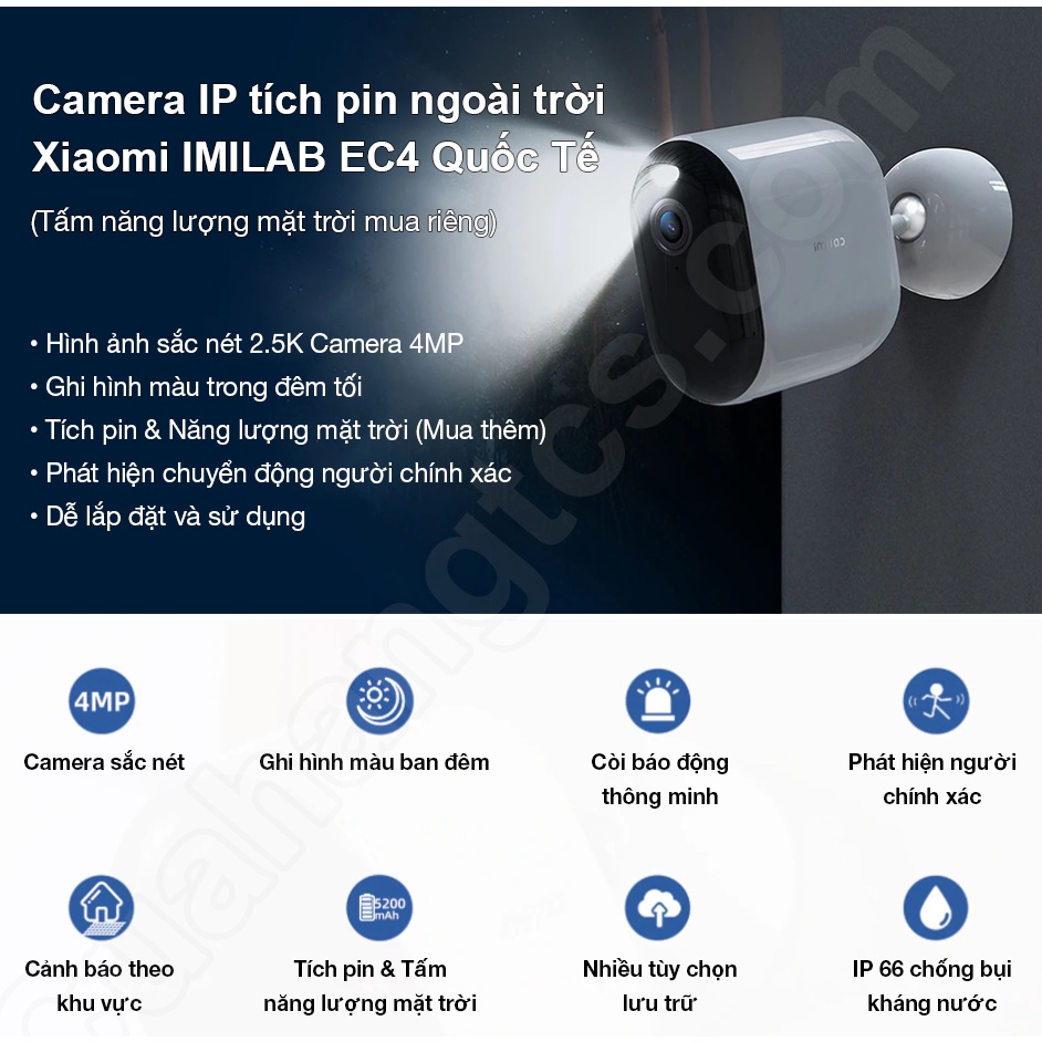 Camera ip xoay EC4 2.5K IMILAB quốc tế, Lens F1.6, khả năng nhìn đêm có màu