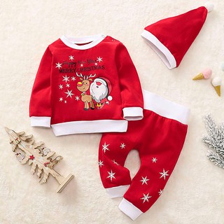 Bộ Quần Áo Ngủ In Hình Ông Già Noel Dành Cho Bé Trai Bé Gái