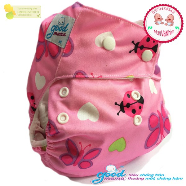 Combo 2 Bỉm vải goodmama siêu chống tràn 1 Ban ngày 1 ban đêm ( bé 3 - 13 kg )