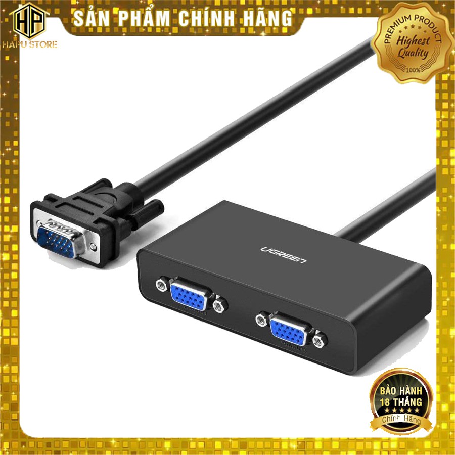 Cáp chia VGA 1 ra 2 Ugreen 40254 hỗ trợ full HD chính hãng - Hapustore