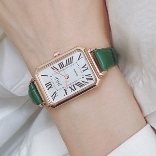 Đồng hồ thạch anh LWCC X28 mặt vuông dây da phong cách vintage thời trang cao cấp